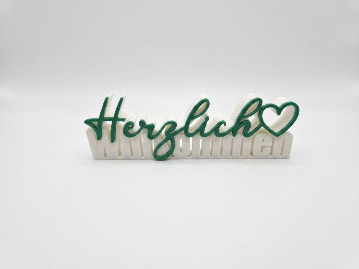 Herzlich Willkommen – Decorative Lettering Sign with Heart - NUVIA Home