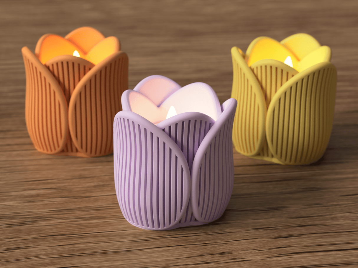 Japandi Tulip Tealight Holder - NUVIA Home