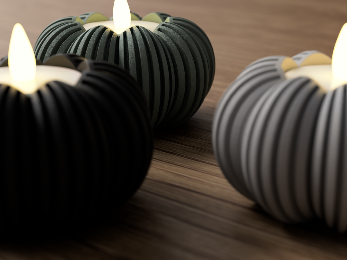 Kürbisförmiger Teelichthalter