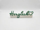 Herzlich Willkommen – Decorative Lettering Sign with Heart - NUVIA Home