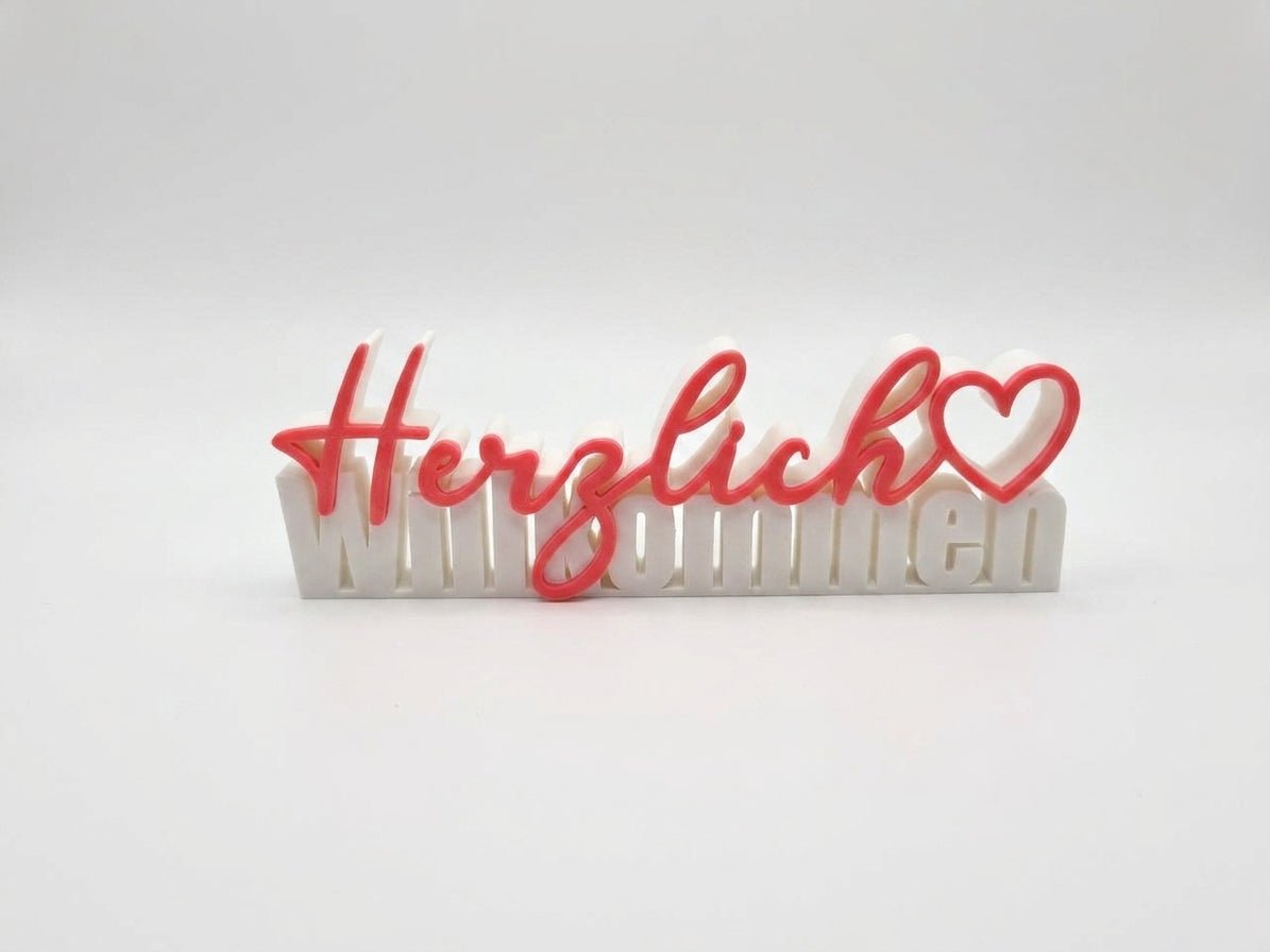 Herzlich Willkommen – Decorative Lettering Sign with Heart - NUVIA Home