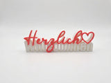 Herzlich Willkommen – Decorative Lettering Sign with Heart - NUVIA Home
