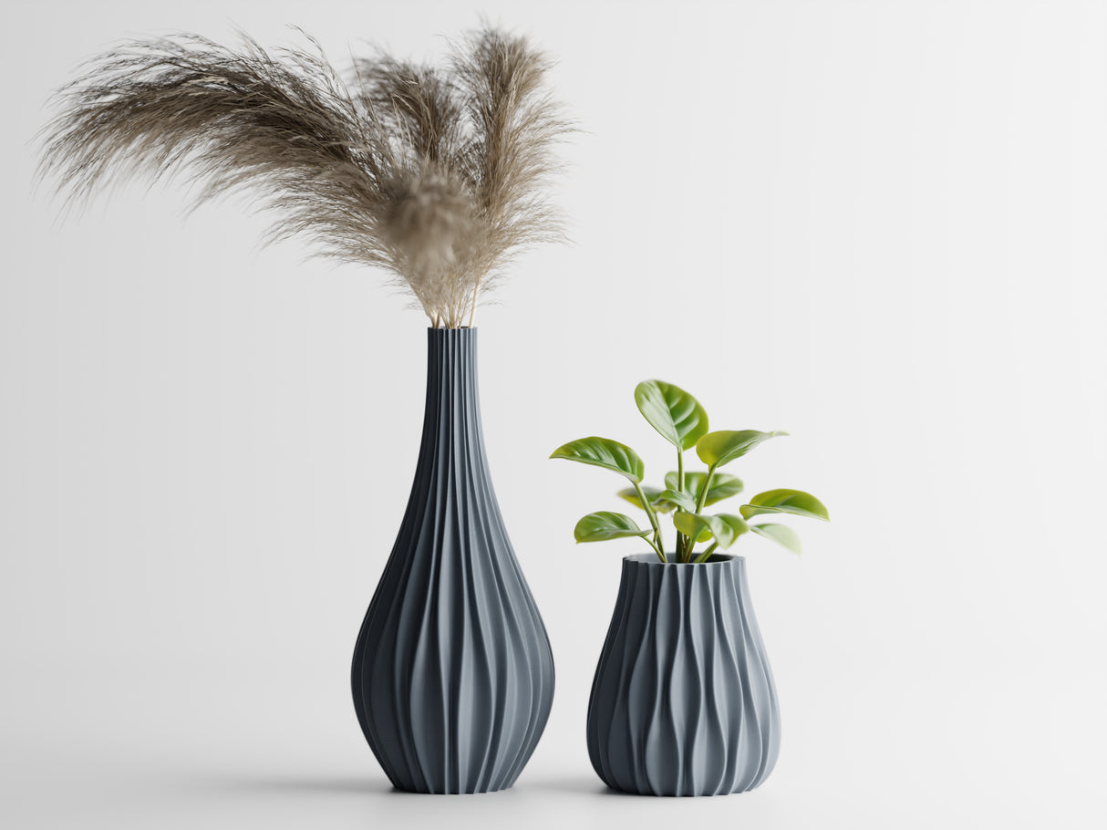 Sinus Vase – Blue Grey